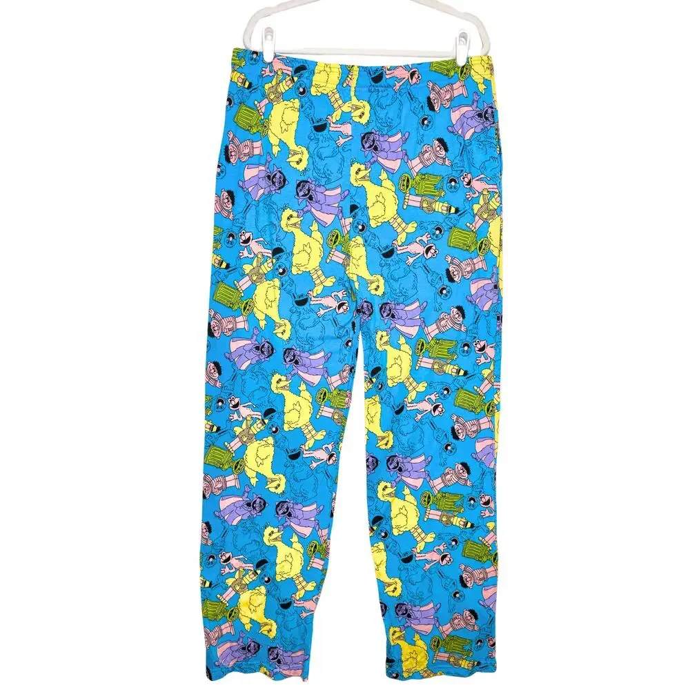Sesame Street Character Print Pajama Pants Size 2X Men's Lounge Sleepwear Blue